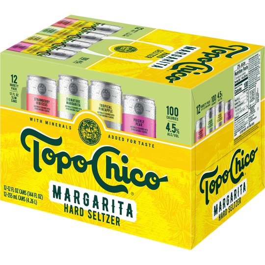 Topo Chico Margarita Variety Pack Hard Seltzer, 12 Pack, 12 fl oz Cans, 4.5% ABV
