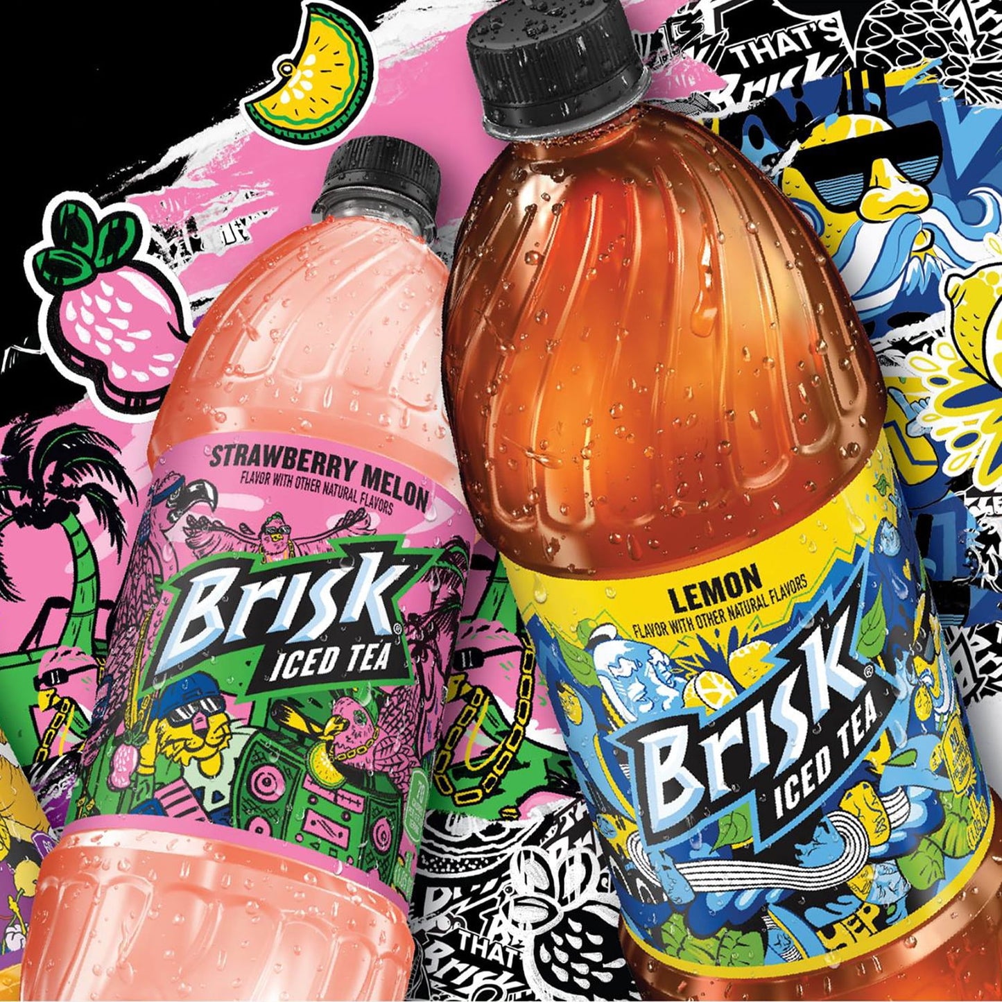 Brisk Strawberry Melon Iced Tea 1 Liter Bottle