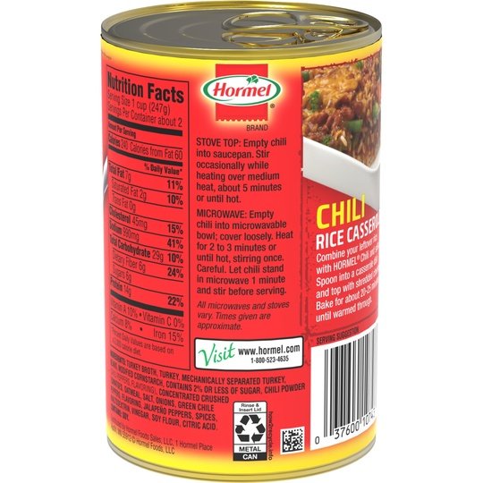 HORMEL Chili Turkey with Beans, 98% Fat Free, 15 Oz