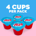 Jell-O Strawberry Sugar Free Jello Cups Gelatin Snack, 4 Ct Cups