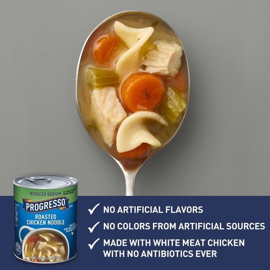 Progresso Reduced Sodium, Roasted Chicken Noodle Soup, 19 oz.