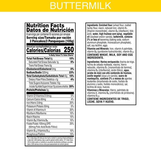 Eggo Buttermilk Pancakes, 29.6 oz, 24 Count (Frozen)