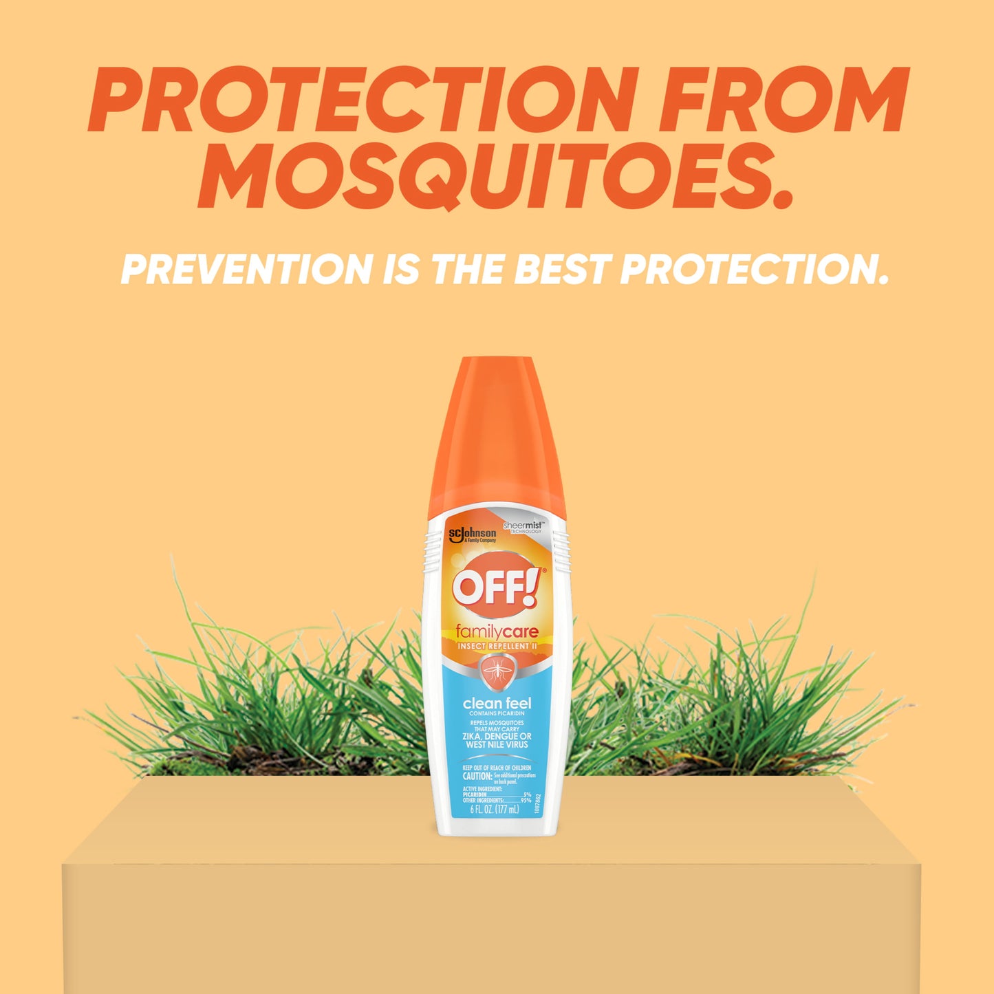 OFF! FamilyCare Insect Repellent II, Clean Feel Pump Bug Spray with Picaridin, 6 oz