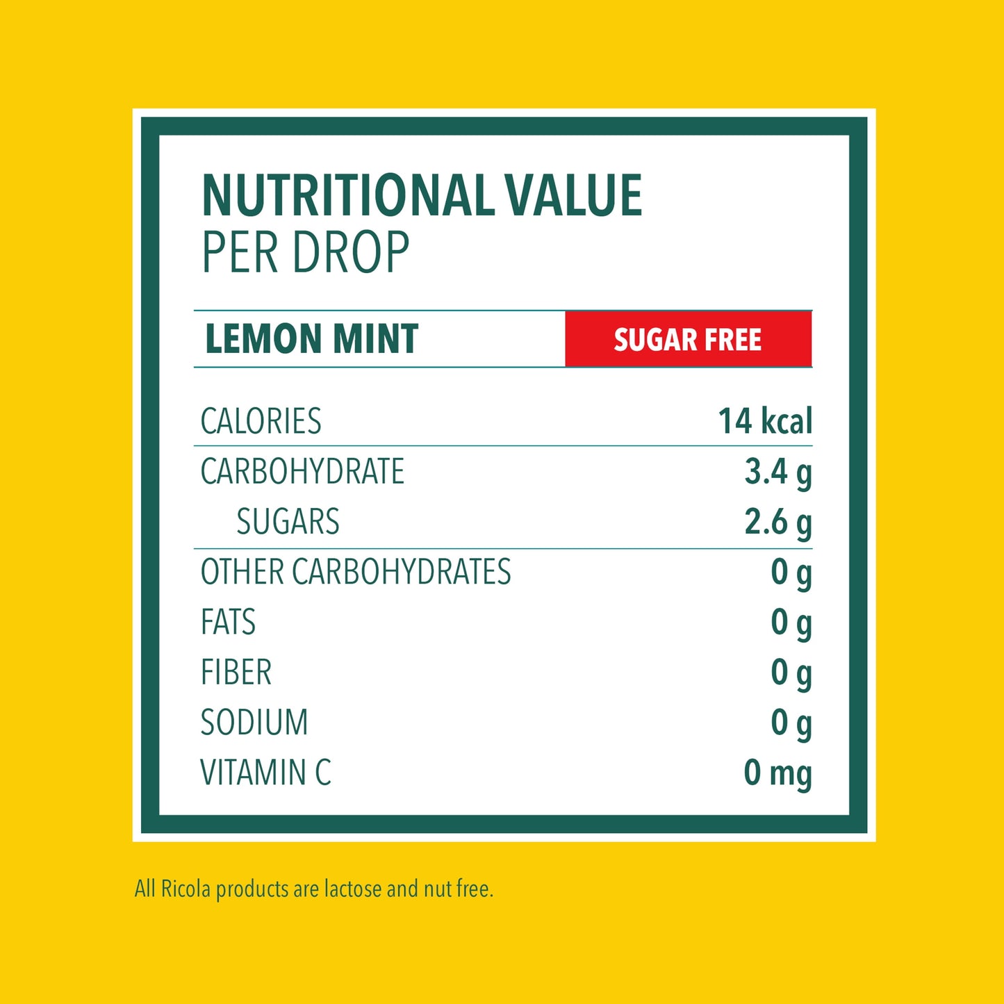 Ricola Sugar Free Lemon Mint Throat Drops - 45 Count