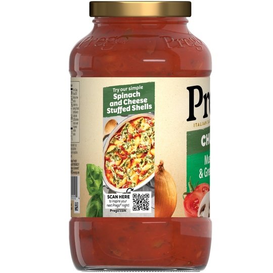 Prego Chunky Mushroom and Green Pepper Spaghetti Sauce, 23.75 oz Jar