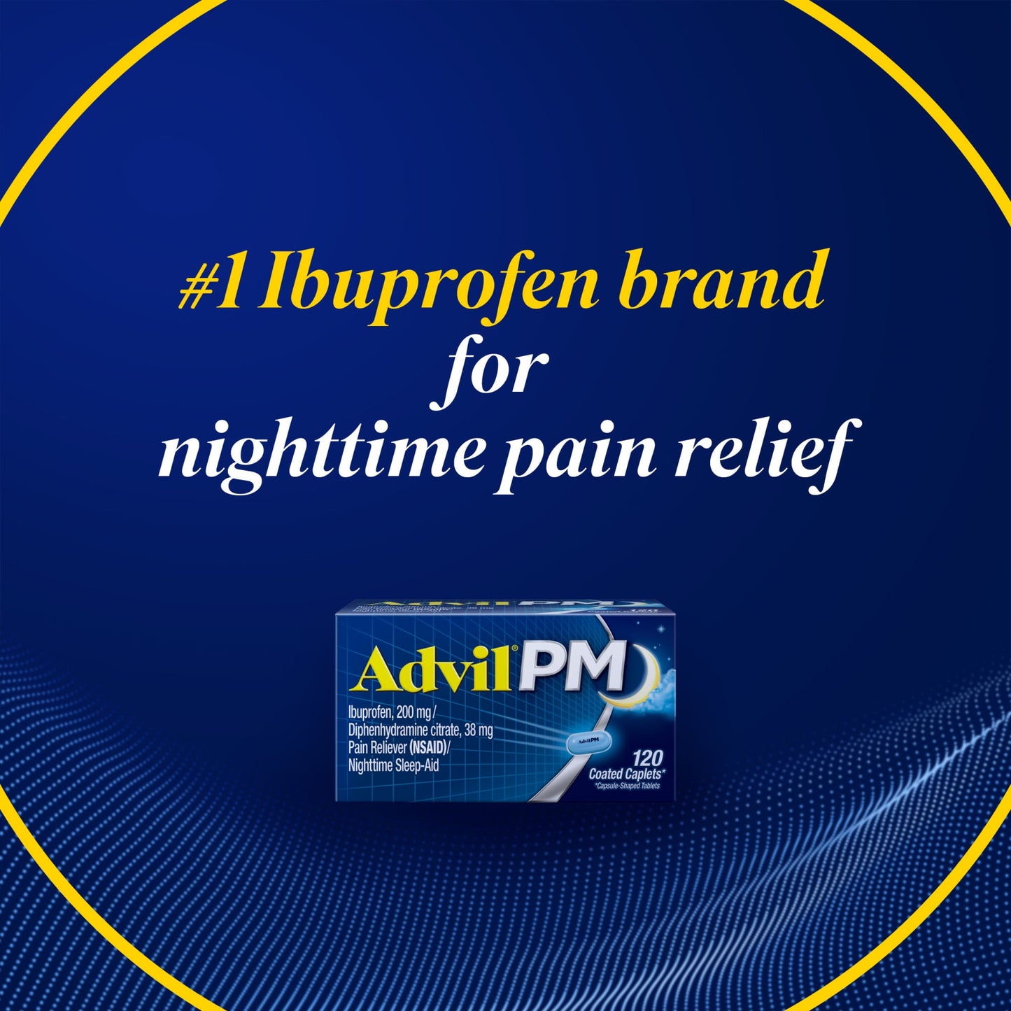 Advil PM Ibuprofen Sleep Aid Pain and Headache Reliever, 200 mg Coated Caplets, 80 Count