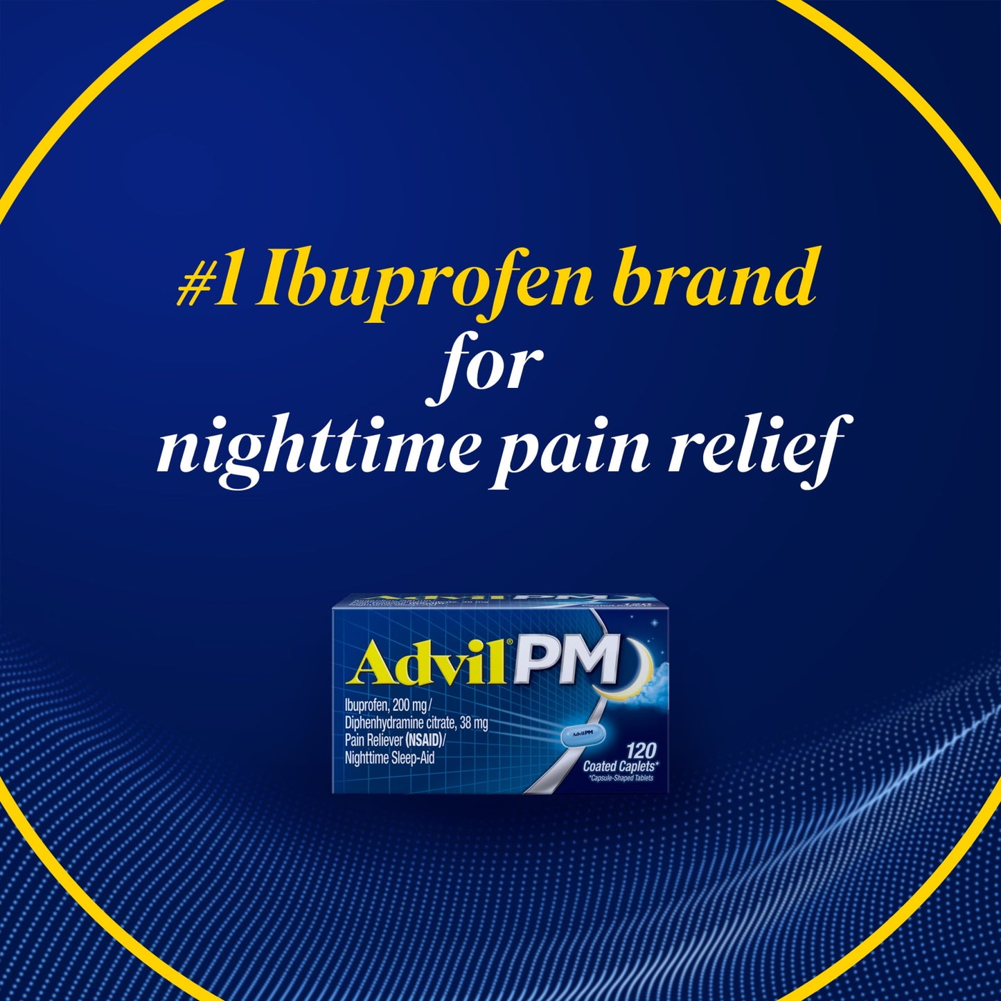 Advil PM Ibuprofen Sleep Aid Pain Reliever, 200 Mg Coated Caplets, 8 Count