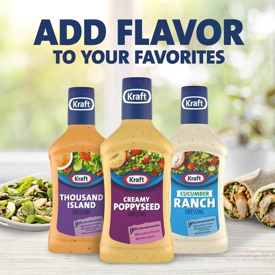 Kraft Creamy Poppyseed Salad Dressing, 16 fl oz Bottle