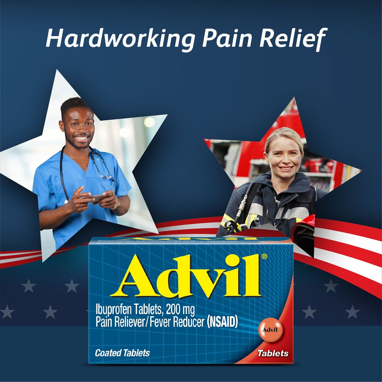 Advil Pain Reliever and Fever Reducer Coated Tablets, 200 Mg Ibuprofen, 50 Count