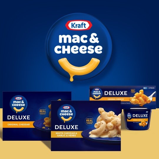 Kraft Deluxe White Cheddar and Garlic & Herbs Mac N Cheese Macaroni and Cheese Dinner, 11.9 oz Box