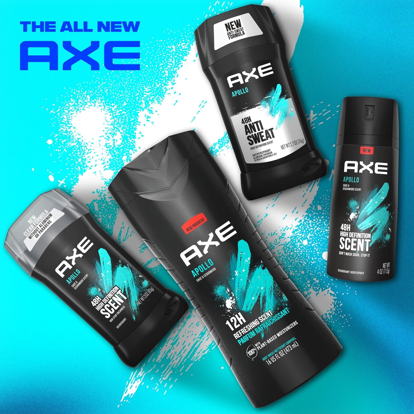 Axe Apollo Long Lasting Men's Antiperspirant Deodorant Stick, Sage and Cedarwood, 2.7 oz