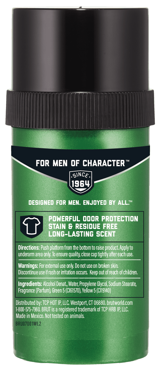 Brut Classic Round Stick Deodorant for Men, Powerful Odor Protection, 2.7 oz