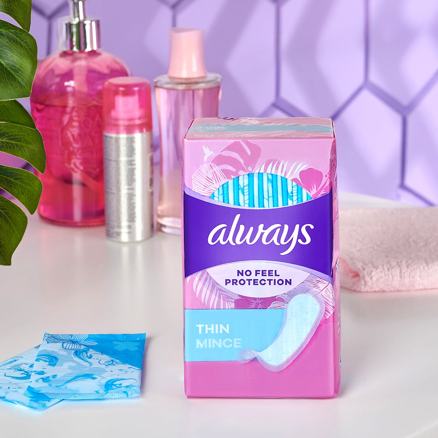 Always Thin No Feel Protection Daily Liners Regular Absorbency Unscented, 72 Ct