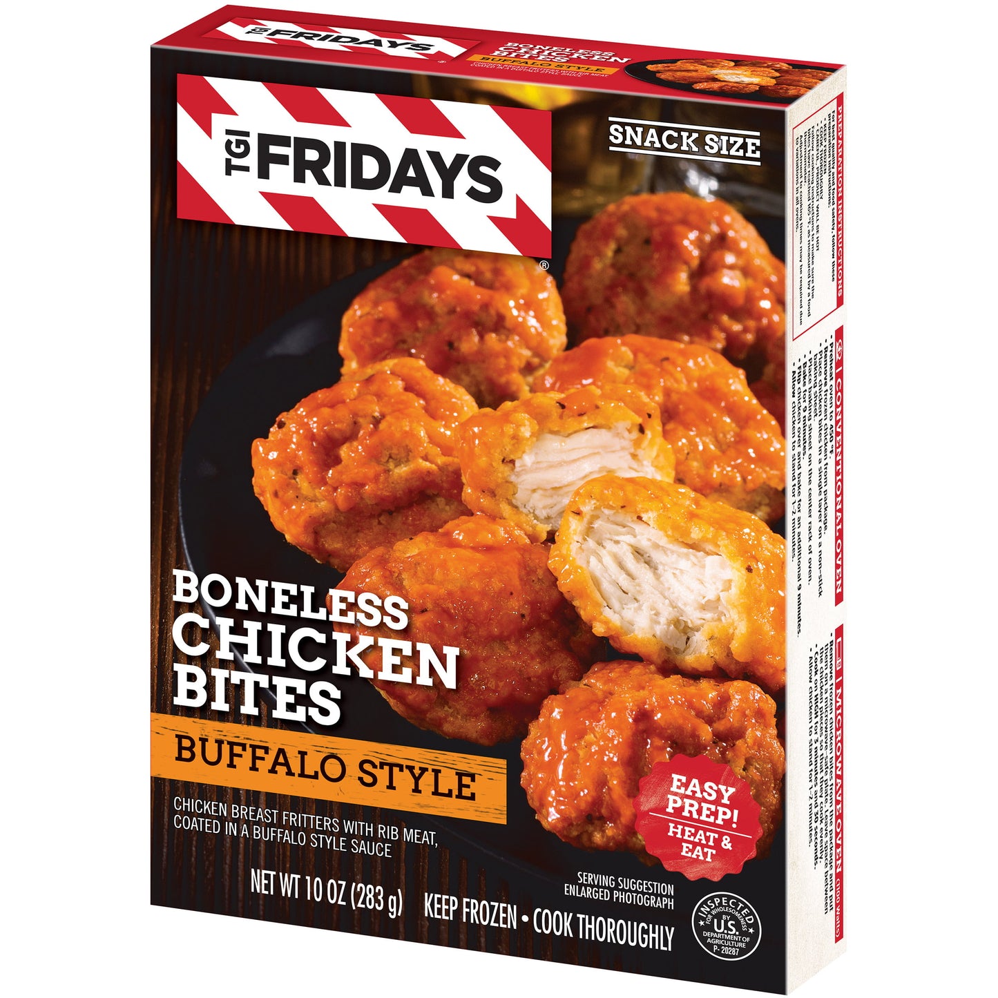 TGI Fridays Frozen Appetizers Buffalo Style Boneless Chicken Bites, 10 oz Box