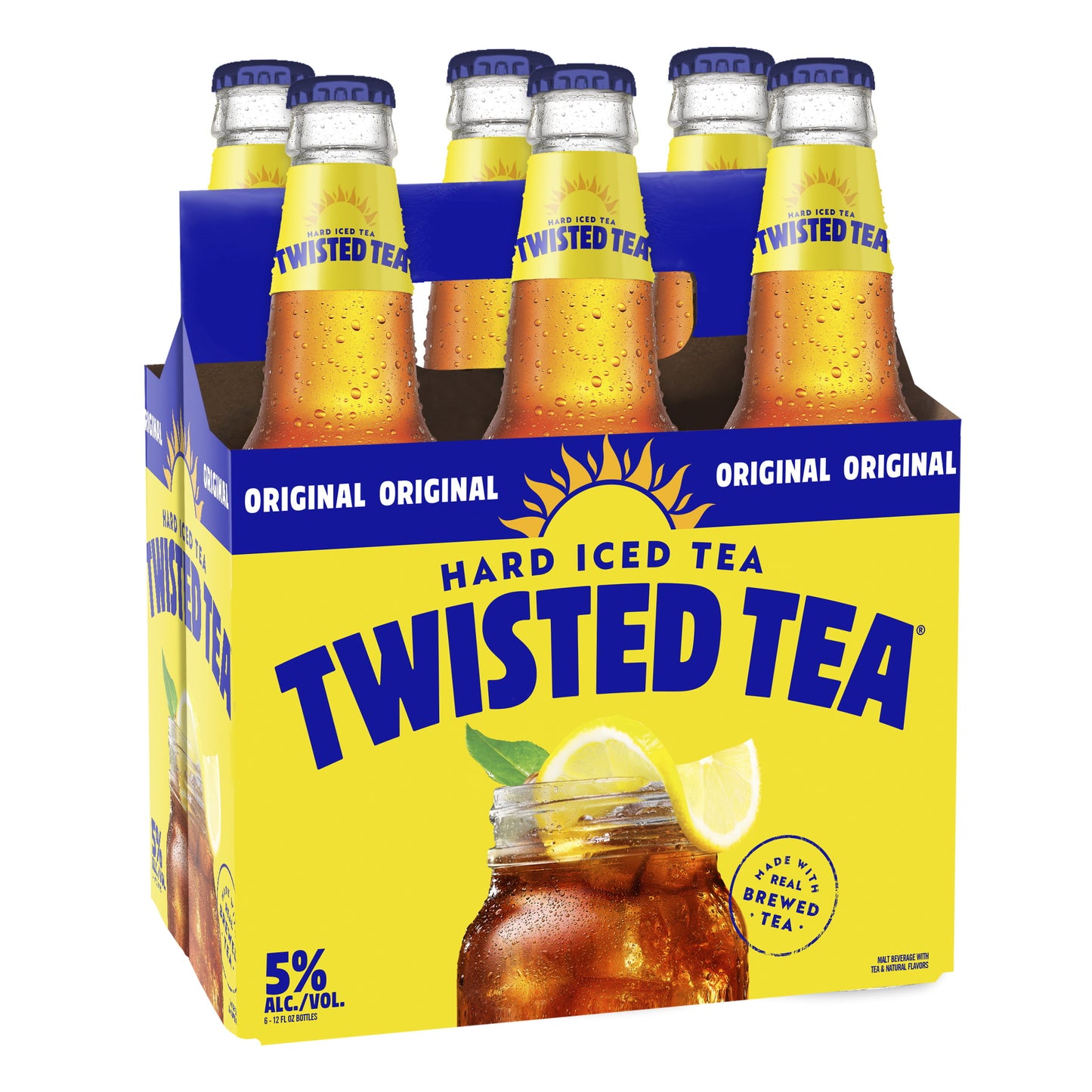 Twisted Tea Original Hard Iced Tea, 6 Pack, 12 fl oz Bottles, 5% ABV