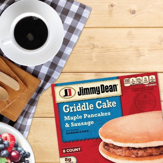 Jimmy Dean Maple Pancakes & Sausage Griddle Cake Sandwich, 32 oz, 8 Count (Frozen)