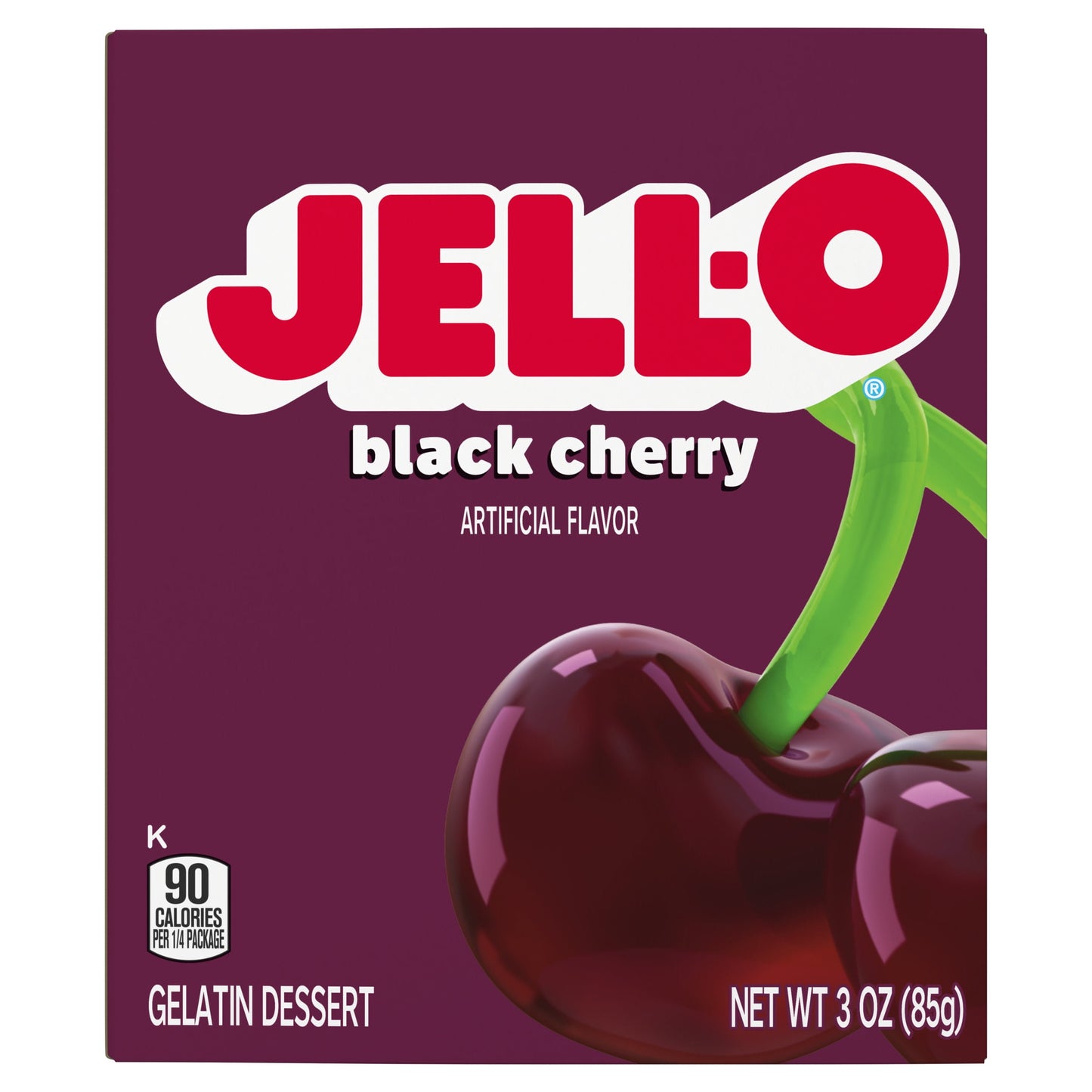 Jell-O Black Cherry Artificially Flavored Gelatin Dessert Mix, 3 oz Box