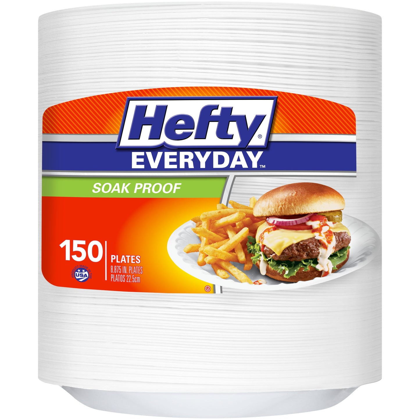 Hefty Everyday Soak-Proof Foam Plates, White, 9 Inch, 150 Count