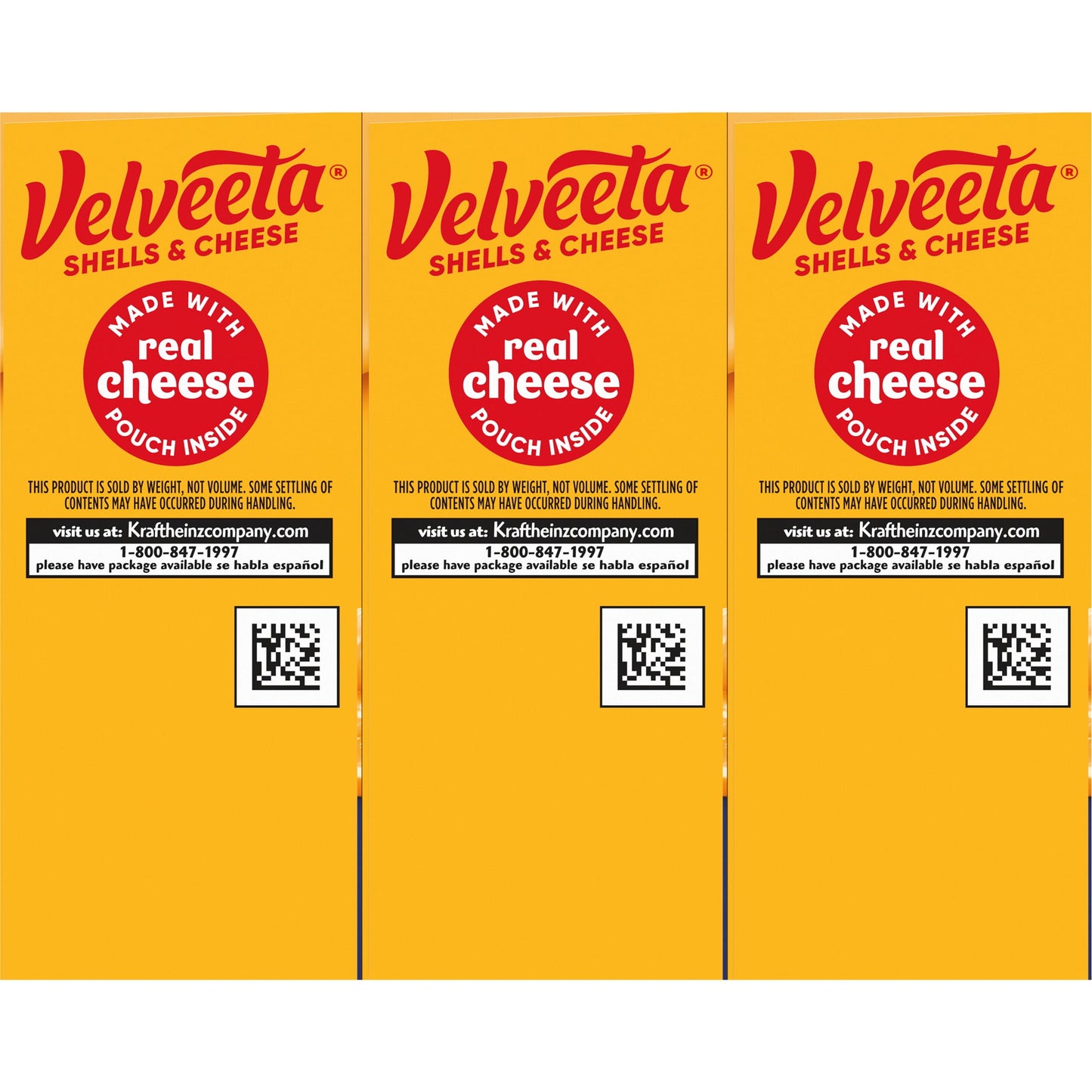 Velveeta Shells and Cheese Original Macaroni and Cheese Dinner, 3 ct Pack, 12 oz Boxes