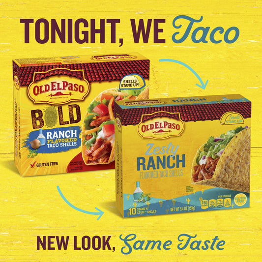 Old El Paso Stand âN Stuff Crunchy Taco Shells, Zesty Ranch Flavored, 10 Count, 5.4 oz