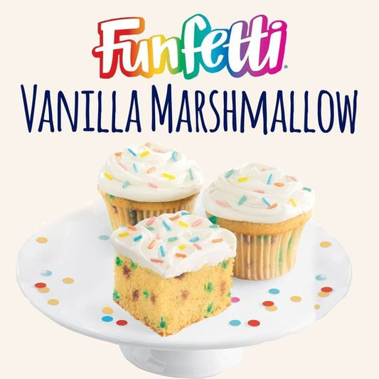Pillsbury Funfetti Fluffy Vanilla Marshmallow Frosting, 12 oz Tub