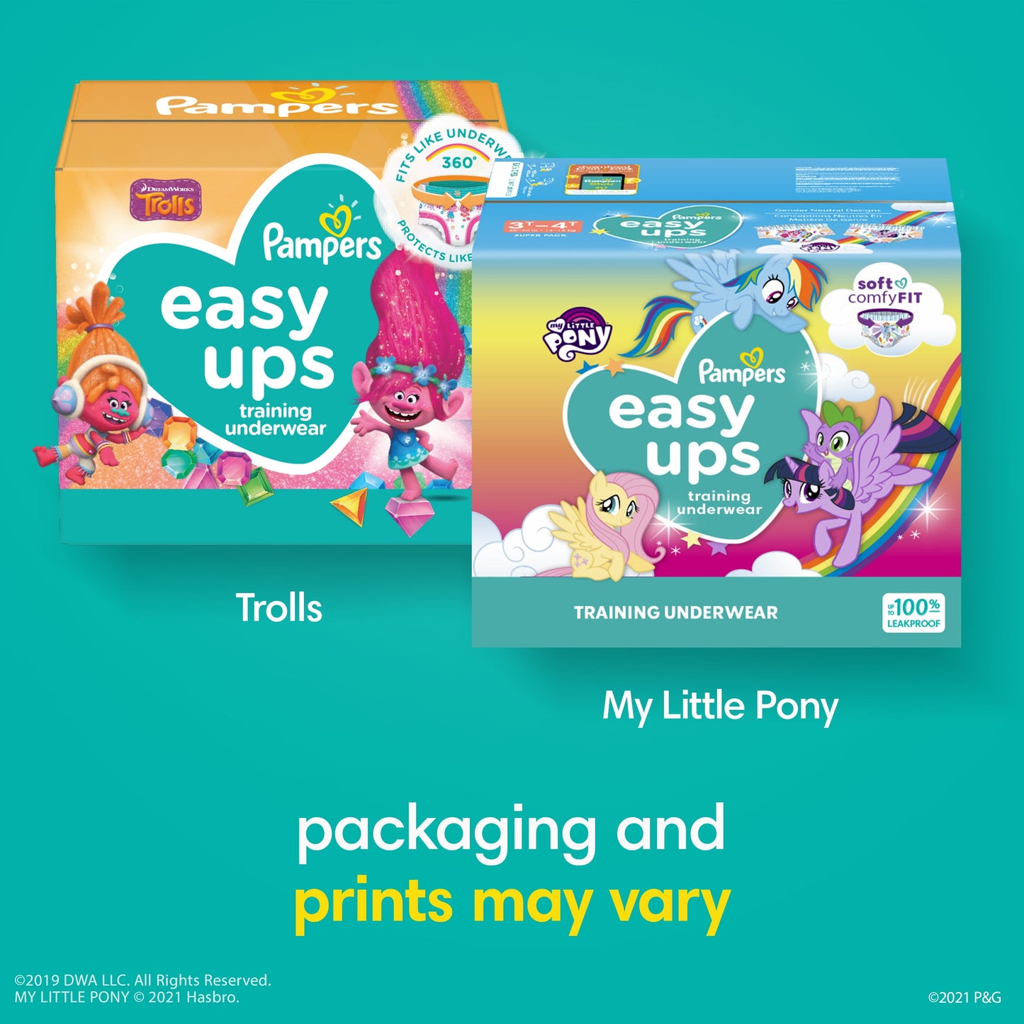 Pampers Easy Ups My Little Pony Training Pants Toddler Girls 4T/5T 66 Ct