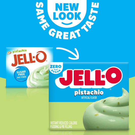 Jell-O Pistachio Artificially Flavored Zero Sugar Instant Reduced Calorie Pudding & Pie Filling Mix, 1 oz Box