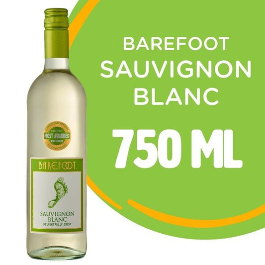 Barefoot Cellars Sauvignon Blanc White Wine, California, 750ml Glass Bottle