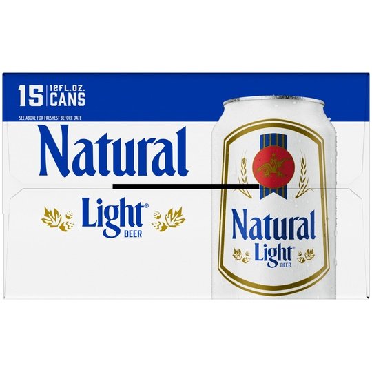 Natural Light Beer, 15 Pack Beer, 12 fl oz Cans 4.2% ABV, Domestic