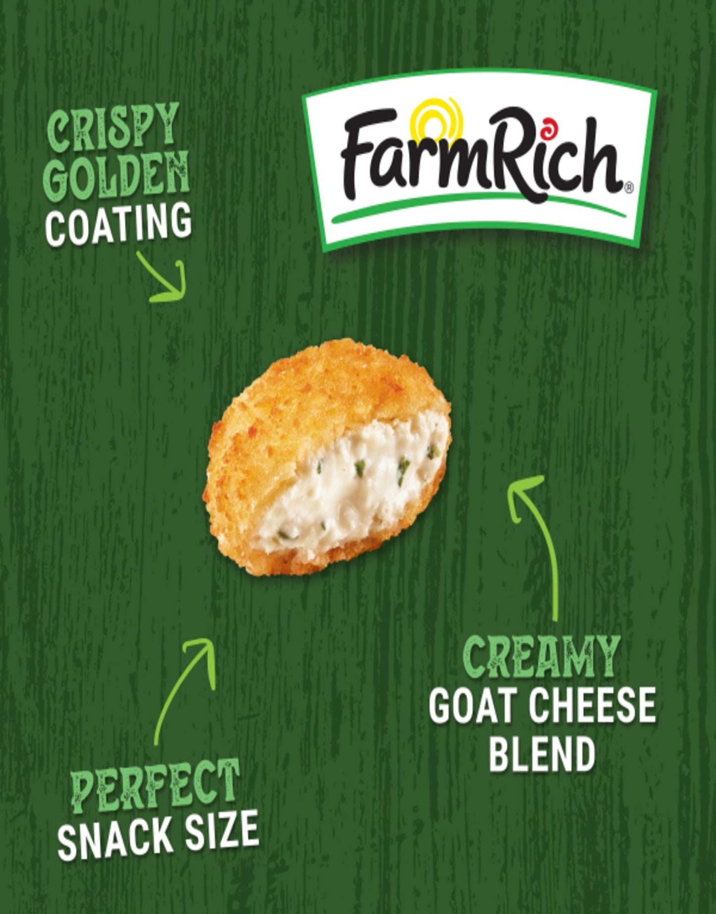 Farm Rich Breaded Goat Cheese Bites, Regular, 15 oz (Frozen)