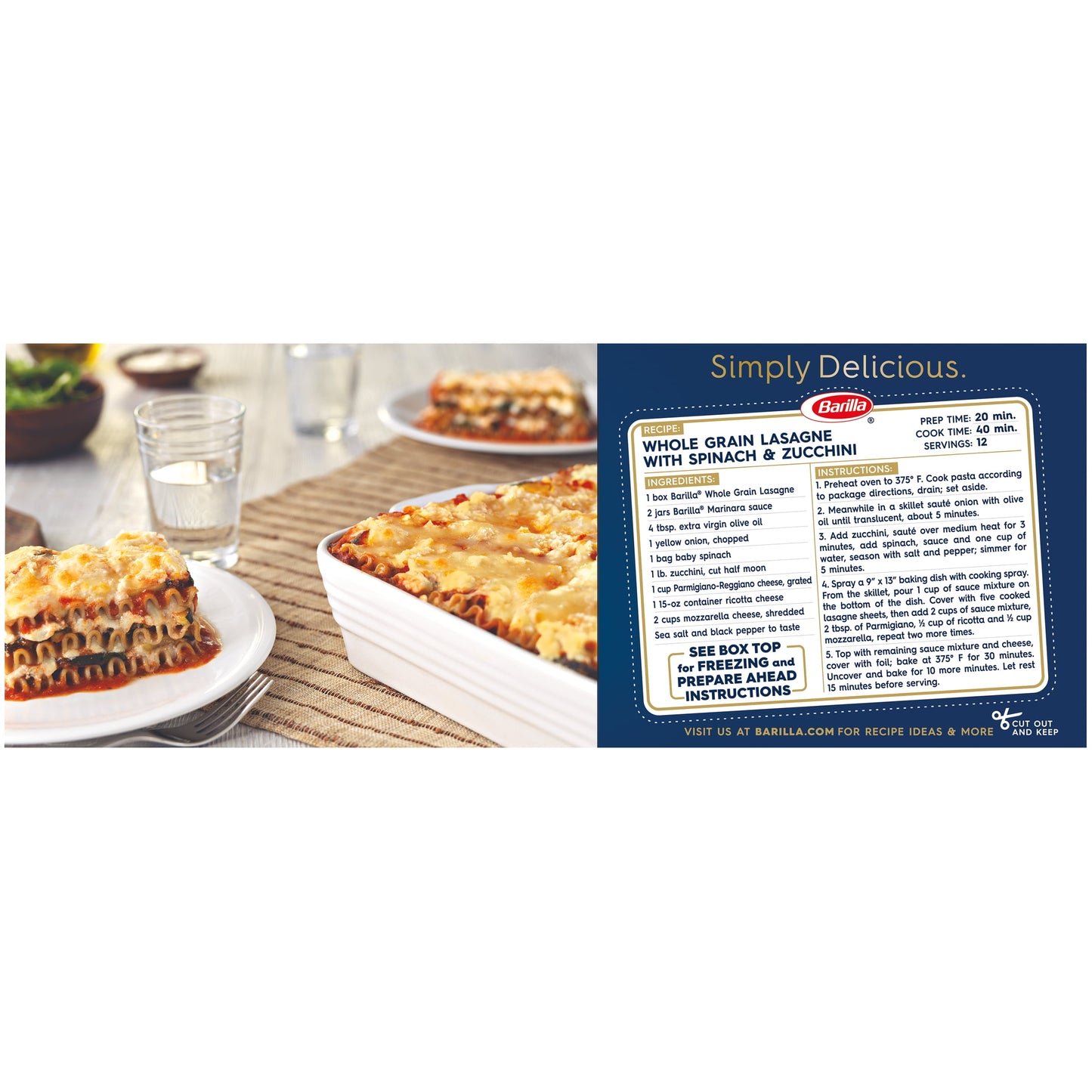 Barilla Whole Grain Wavy Lasagne Pasta, 13.25 oz