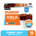 Dunkin Cold Coffee, Keurig K-Cup Pods, 10 Count Box