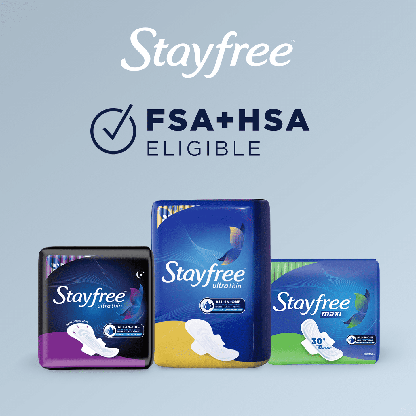 Stayfree Ultra Thin Regular Pads Without Wings, 44 Ct, Multi-Fluid Protection For Up To 8 Hours, With Odor Neutralizer