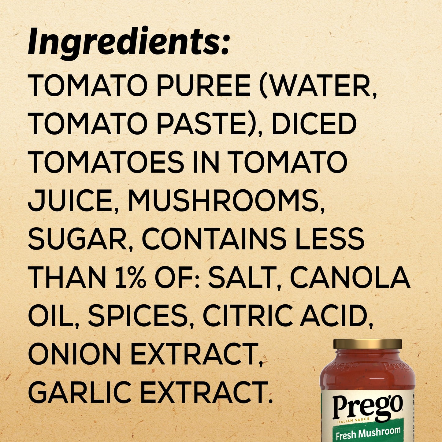 Prego Fresh Mushroom Spaghetti Sauce, 24 oz Jar