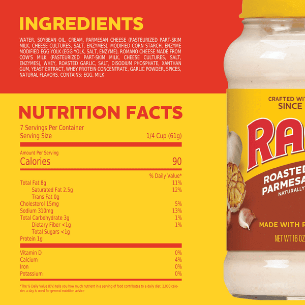 Ragu Roasted Garlic Alfredo Sauce, Made with Real Cheese, 16 oz