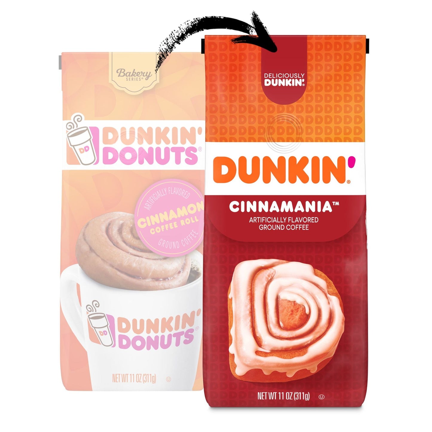 Dunkin Cinnamania Ground Coffee, 11-Ounce Bag