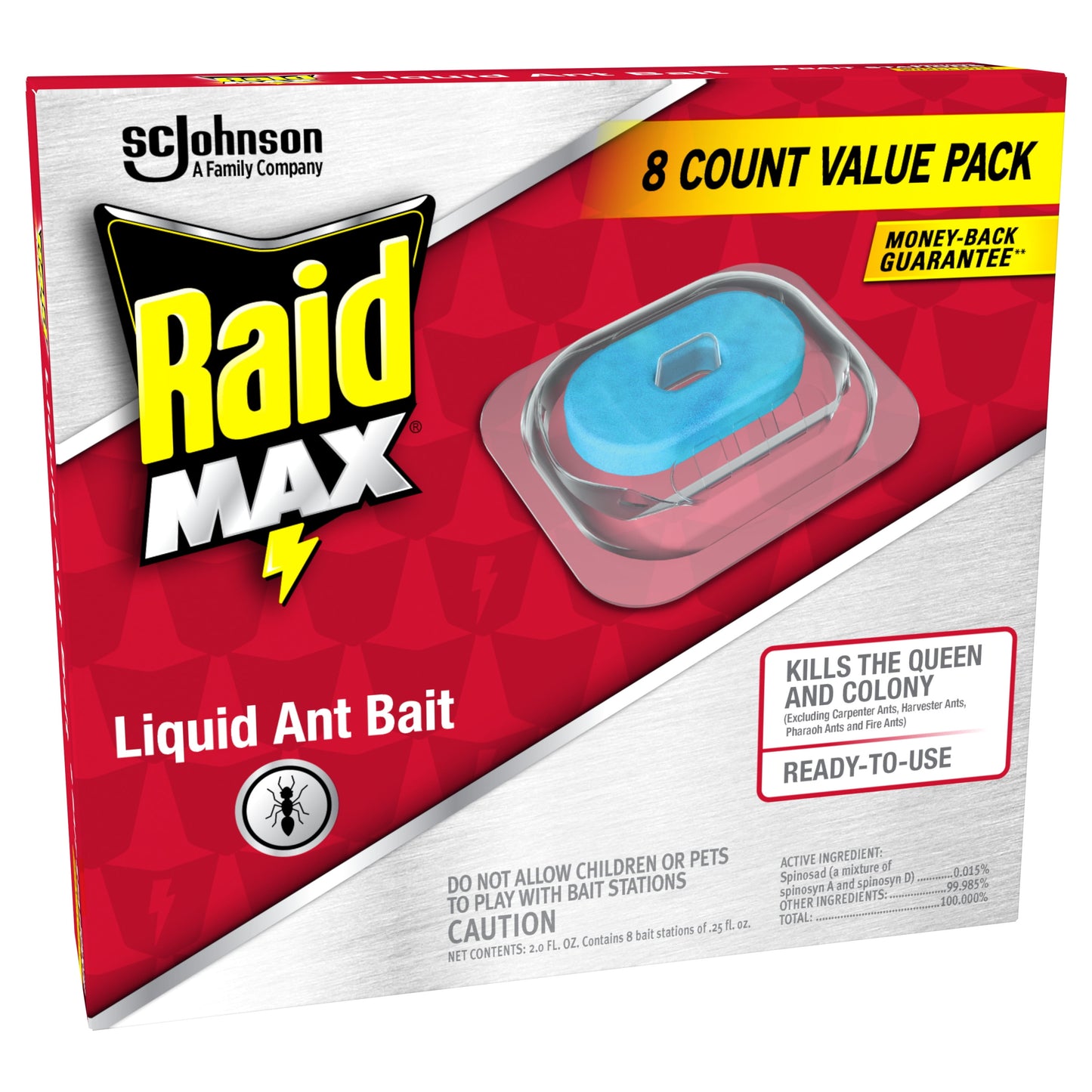 Raid Max Liquid Ant Bait, Outdoor and Indoor Ant Poison Bait Stations for Home, 8 Count