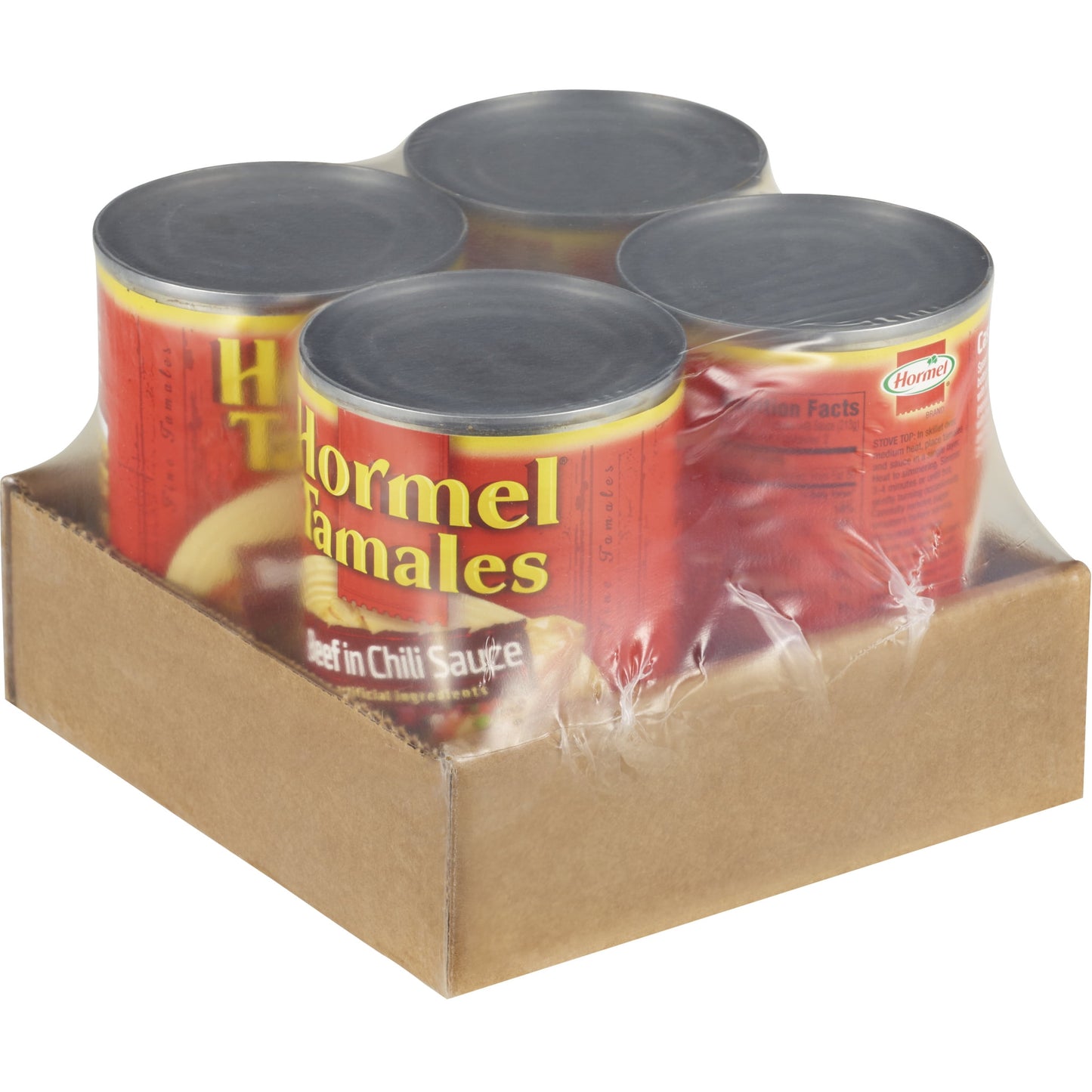 HORMEL Beef Tamales in Chili Sauce, Canned Tamales, Shelf Stable 15 oz Steel Can