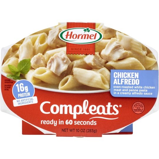 HORMEL COMPLEATS Chicken Alfredo, Shelf Stable, 10 oz Plastic Tray