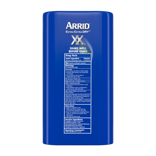 Arrid XX Extra Extra Dry Ultra Clear Aerosol Antiperspirant Deodorant, Ultra Fresh ,Twin Pack (two 6oz. cans) Packaging May Vary