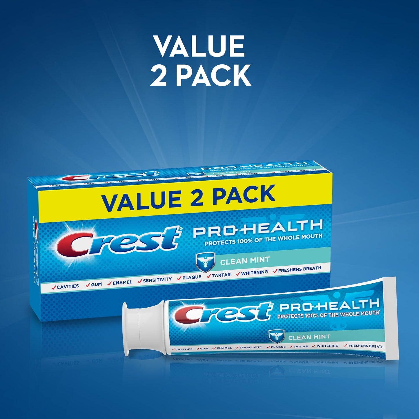 Crest Pro-Health Clean Mint Toothpaste, 4.6oz, Twin Pack