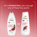 Dove Rejuvenating Long Lasting Gentle Body Wash, Pomegranate and Hibiscus, 20 fl oz