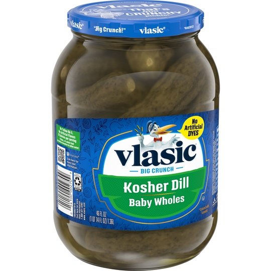 Vlasic Kosher Dill Pickles, Dill Baby Whole Pickles, 46 Oz Jar