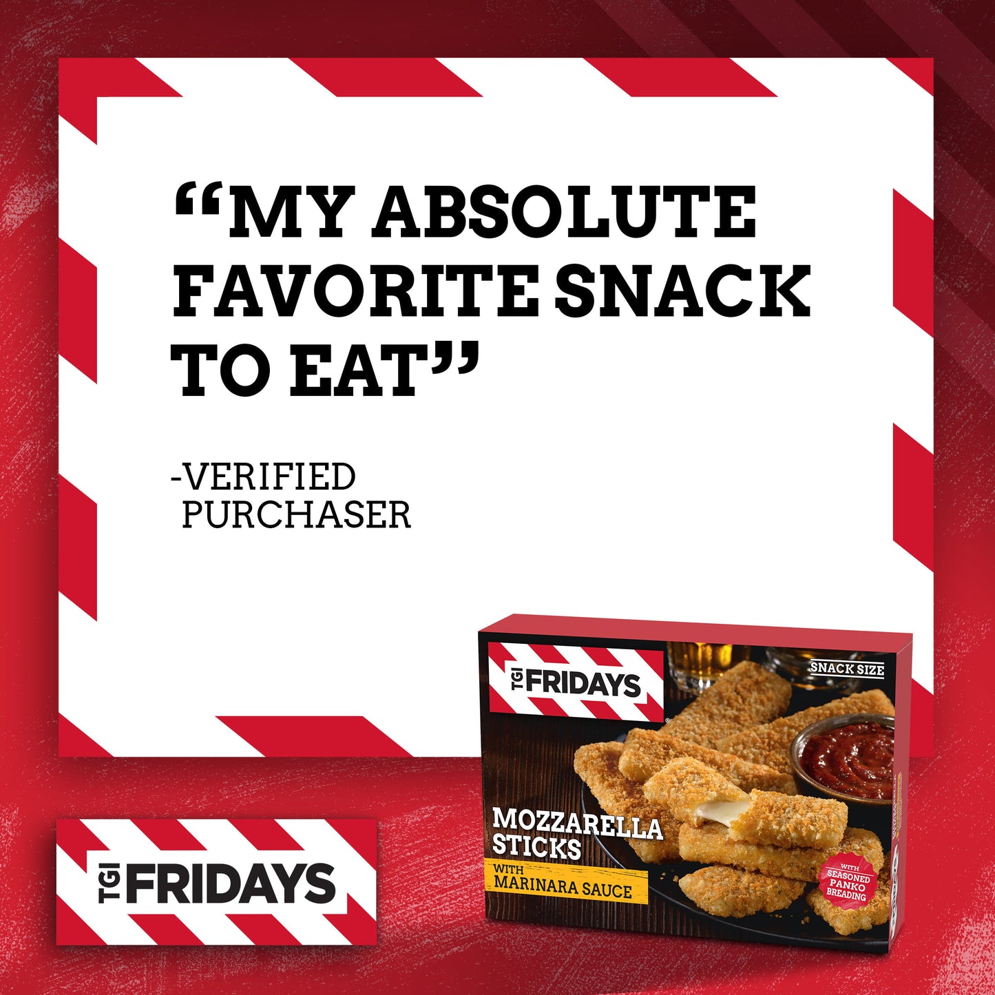 TGI Fridays Mozzarella Sticks Frozen Snacks with Marinara Sauce, 11 oz Box Regular