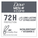 Dove Men+Care Extra Fresh Antiperspirant Deodorant Stick Twin Pack, Citrus, 2.7 oz