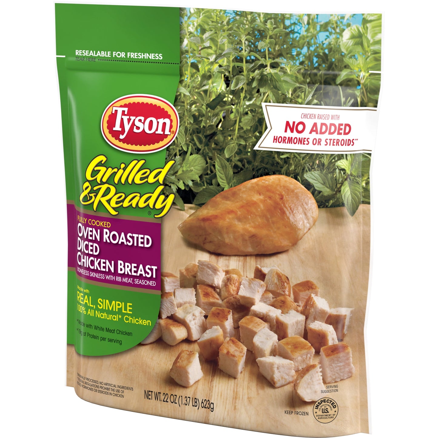 Tyson Grilled & Ready Oven Roasted Diced Chicken Breast, 1.37 lb (Frozen)