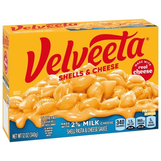 Velveeta Shells and Cheese Macaroni and Cheese Dinner with 2% Milk Cheese, 12 oz Box