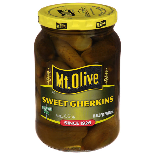 Mt. Olive Sweet Gherkin Pickles, 16 fl oz Jar