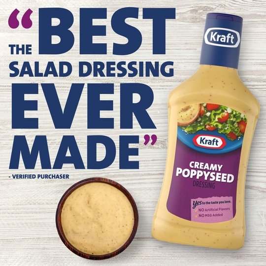 Kraft Creamy Poppyseed Salad Dressing, 16 fl oz Bottle