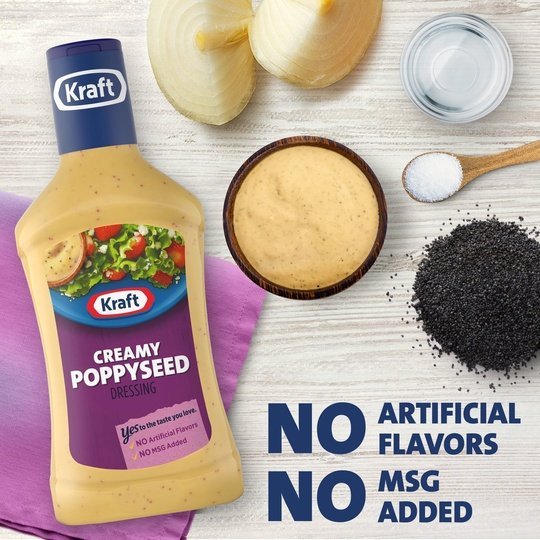 Kraft Creamy Poppyseed Salad Dressing, 16 fl oz Bottle